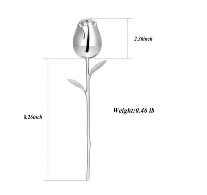 Stainless Steel Secret Stash Cremation Urn Ashes Keepsake Unique Rose Flower Design