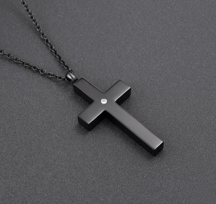 Mould Making Service Silm Memorial Stainless Steel Cremation Cross Urn Pendant Necklace