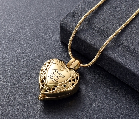 Decoration "Always in My Heart" Cremation Jewelry For Ashes Pendant Memorial Urn Necklace