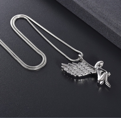 Angel Shape Memorial Pendant Necklace for Human Ashes Cremation Jewelry 5 Colors