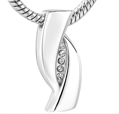 Memorialization Cremation Jewelry Ashes for Necklace Z-Shaped Stainless Steel Pendant