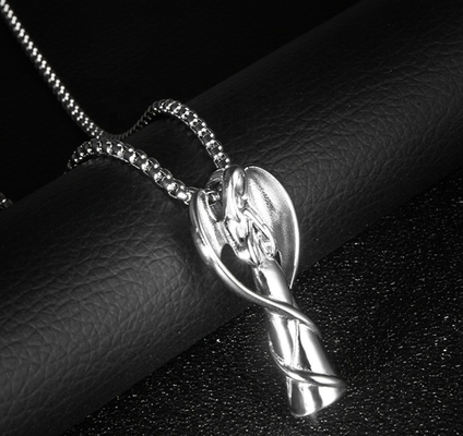 Angel Wings Cremation Urn Necklace for Ashes Stainless Steel Perfume Jewelry Keepsake