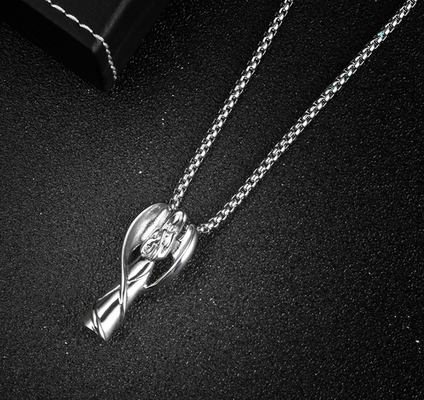 Angel Wings Cremation Urn Necklace for Ashes Stainless Steel Perfume Jewelry Keepsake