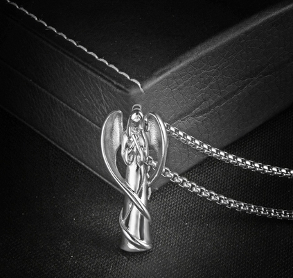 Angel Wings Cremation Urn Necklace for Ashes Stainless Steel Perfume Jewelry Keepsake