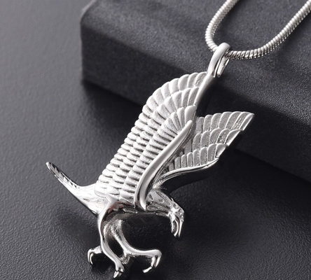Stainless Steel Keepsake Cremation Jewelry for Ashes Holder Eagle Memorial Urn Necklace