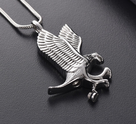 Stainless Steel Keepsake Cremation Jewelry for Ashes Holder Eagle Memorial Urn Necklace