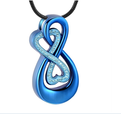Stainless Steel Infinite Love Cremation Urn Necklace Personalized Memorial Keepsake