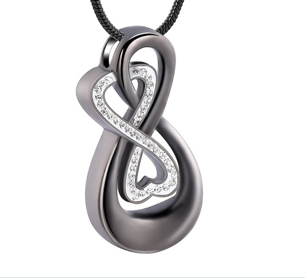 Stainless Steel Infinite Love Cremation Urn Necklace Personalized Memorial Keepsake