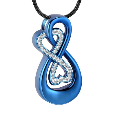 Stainless Steel Infinite Love Cremation Urn Necklace Personalized Memorial Keepsake