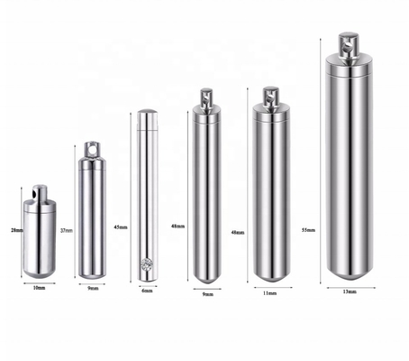Stainless Steel Perfume Holder Bullet Cylinder Ashes Urn Pendant Angel Wing Charm Necklace Jewelry 6 Sizes