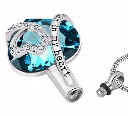 Stainless Steel Heart Locket Screw Necklace for Memorial Ashes Keepsake Pendant