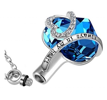 Stainless Steel Heart Locket Screw Necklace for Memorial Ashes Keepsake Pendant