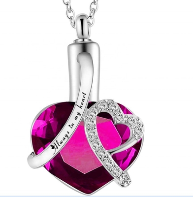 Stainless Steel Heart Locket Screw Necklace for Memorial Ashes Keepsake Pendant