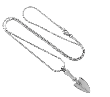 Picture Stainless Steel Spade Shape Cremation Urn Pendant for Human/Pet Ashes Jewelry
