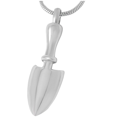 Picture Stainless Steel Spade Shape Cremation Urn Pendant for Human/Pet Ashes Jewelry