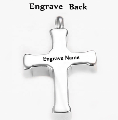 Classic Cremation Jewelry for Ashes Cross Urn Necklace Pendant in Gold Silver or Black