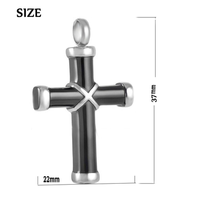 Classic Cremation Jewelry for Ashes Cross Urn Necklace Pendant in Gold Silver or Black
