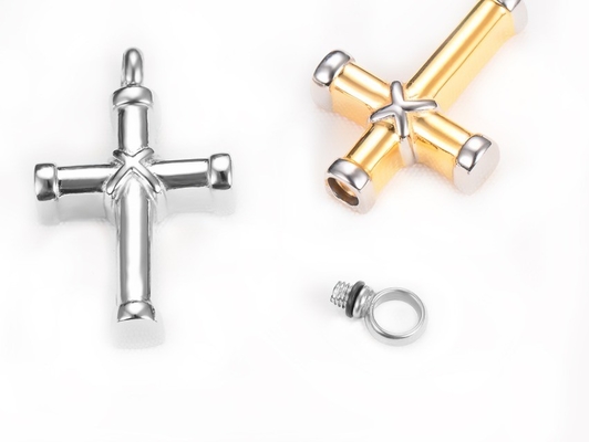 Classic Cremation Jewelry for Ashes Cross Urn Necklace Pendant in Gold Silver or Black
