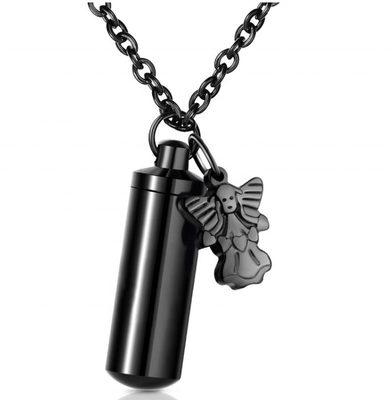Jewelry Type Angel Wing Decorative Virgin Mary/Heart Shape Ornaments Keychain Vial Necklace for Ashes