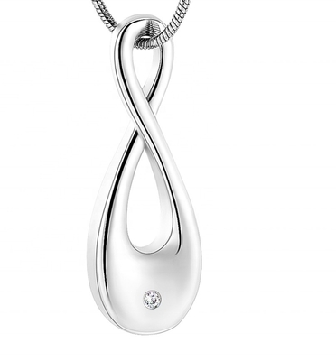 Stainless Steel Infinity Love Keepsake Urn Necklace for Human Pet Ashes Classic Style