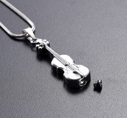 Strings of Remembrance Stainless Steel Violin Pendant Necklace for Funeral Keepsakes