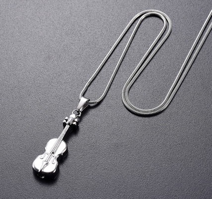 Strings of Remembrance Stainless Steel Violin Pendant Necklace for Funeral Keepsakes