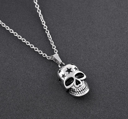 Cool Star Skull Cremation Necklace For Ashes Locket Mini Memorial Urn Jewelry Keepsake Ideal Gift for Men