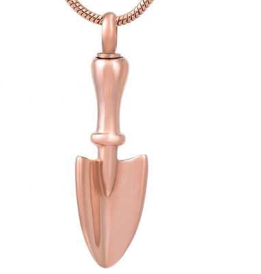 Shovel Shape Stainless Steel Cremation Necklace for Ashes CLASSIC Style Keepsake Pendant