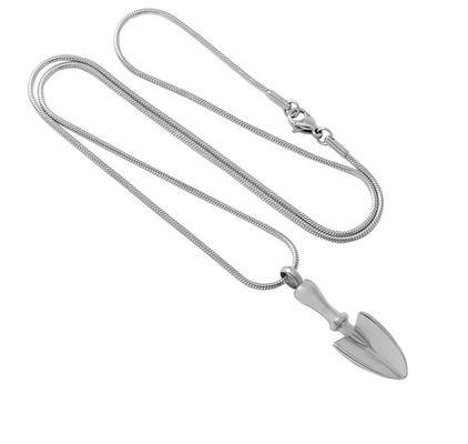 Shovel Shape Stainless Steel Cremation Necklace for Ashes CLASSIC Style Keepsake Pendant