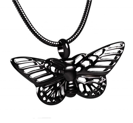 Pet Ashes Pendant Necklace Beautiful Butterfly Cremation Jewelry for Animal Ashes