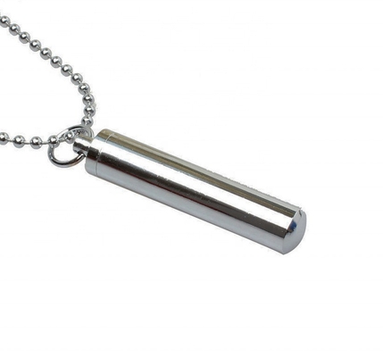 18K Gold Plated Stainless Steel Cylinder Tube Ash Urn Pendant Necklace for Decoration