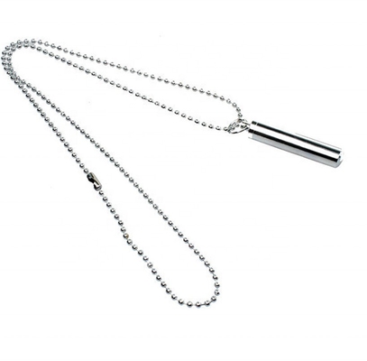 18K Gold Plated Stainless Steel Cylinder Tube Ash Urn Pendant Necklace for Decoration