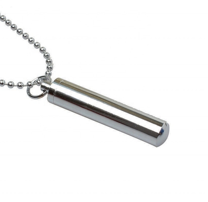 18K Gold Plated Stainless Steel Cylinder Tube Ash Urn Pendant Necklace for Decoration