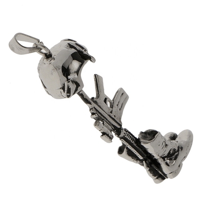 Stainless Steel Vintage Helmet Boots Rifle Cremation Urn Pendant Necklace Ash Into Jewellery Gift