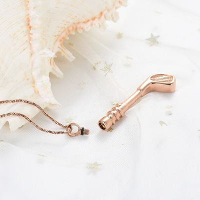 Golf Stick Stainless Steel Cremation Keepsake Pendant for Ashes Urn Human Memorial Necklace Jewelry