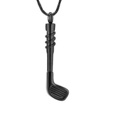 Golf Stick Stainless Steel Cremation Keepsake Pendant for Ashes Urn Human Memorial Necklace Jewelry