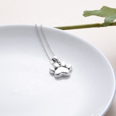 Gift 925 Sterling Silver Paw Cremation Pendant Cremation Jewelry