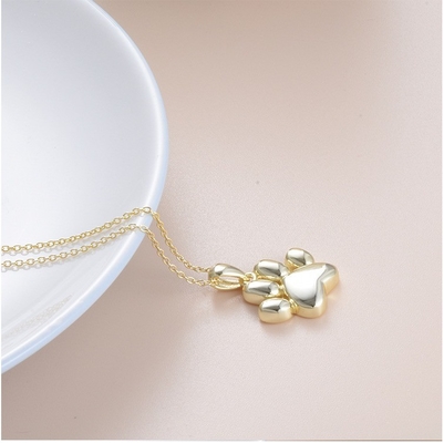 Gift 925 Sterling Silver Paw Cremation Pendant Cremation Jewelry