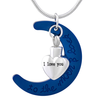 Charm Pendants for Men I Love You to the Moon and Back Urn Cremation Pendant Necklace