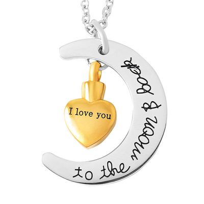 Charm Pendants for Men I Love You to the Moon and Back Urn Cremation Pendant Necklace