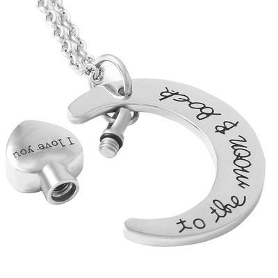 Charm Pendants for Men I Love You to the Moon and Back Urn Cremation Pendant Necklace