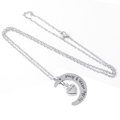 Charm Pendants for Men I Love You to the Moon and Back Urn Cremation Pendant Necklace