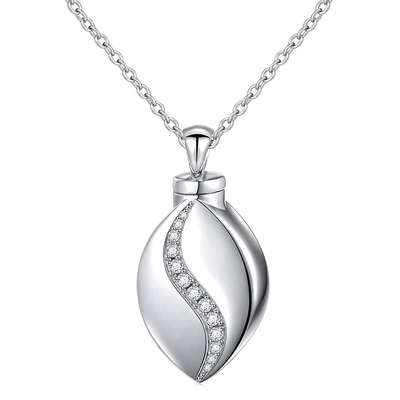 Waterdrop Stainless Steel Cremation Ashes Memorial Locket for Keepsake Urn Pendant