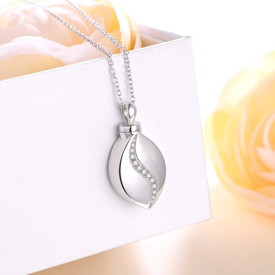 Waterdrop Stainless Steel Cremation Ashes Memorial Locket for Keepsake Urn Pendant