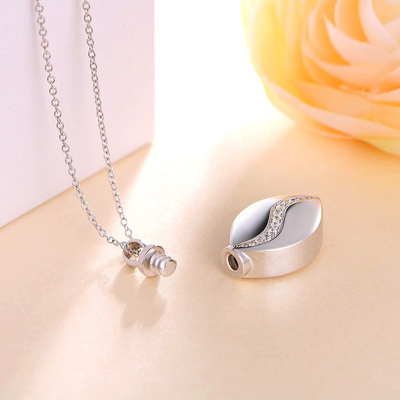 Waterdrop Stainless Steel Cremation Ashes Memorial Locket for Keepsake Urn Pendant