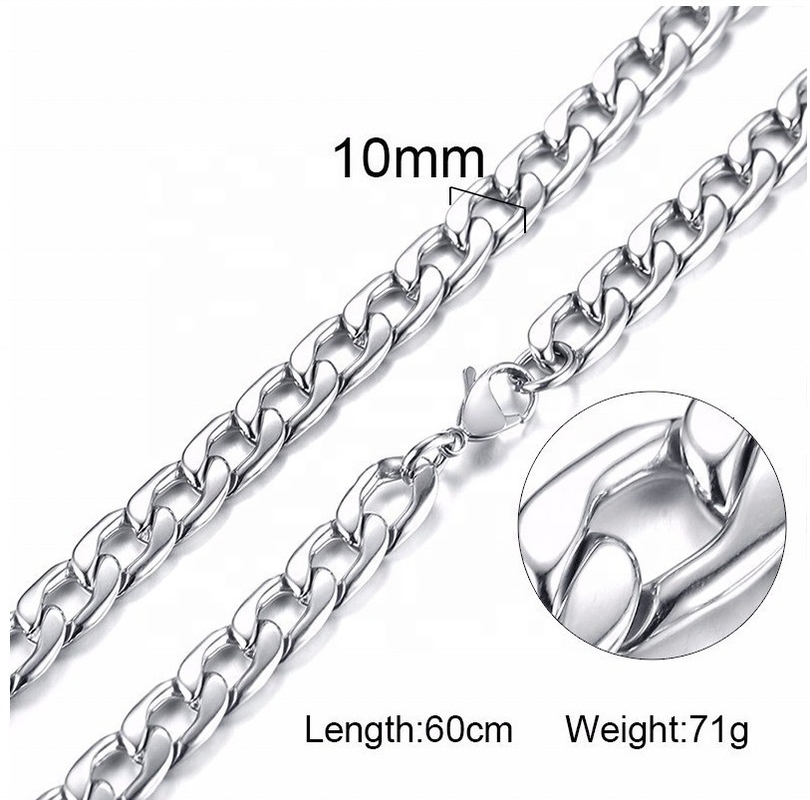 24 Inch Men's Round Miami Cuban Link Chain Necklace in Gold Tone Stainless Steel
